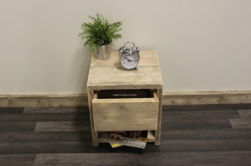 Steigerhout nachtkastje 1 lade 1