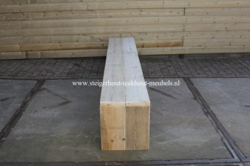 Steigerhout picknickbankje opzij