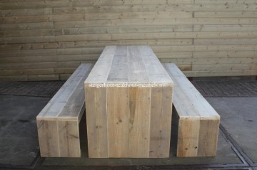 Steigerhout picknickset met naam