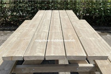 Steigerhout picknicktafel 5dik blad n