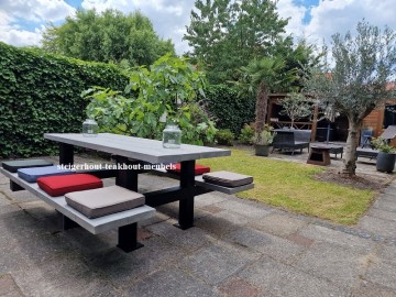 Steigerhout picknicktafel greywash n