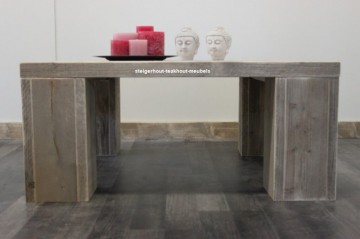 Steigerhout salontafel blad 5dik blokpoot n