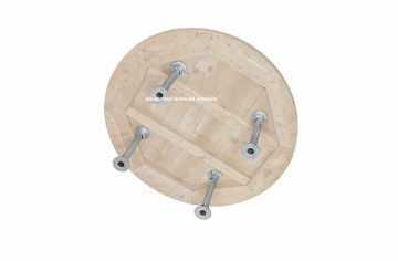 Steigerhout salontafel steigerbuis rond onder n