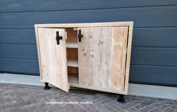 Steigerhout schoenenkast steigerbuis open n