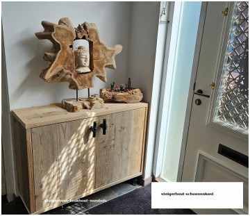 Steigerhout schoenenkast steigerbuis sfeer n