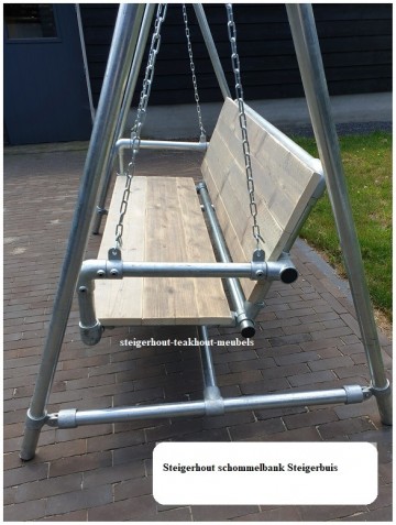 Steigerhout schommelbank steigerbuis 2 n