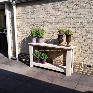 Steigerhout sidetable poten onderblad sfeer