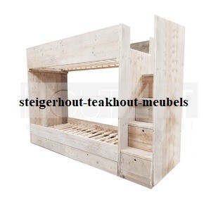 Steigerhout stapelbed trap lade n