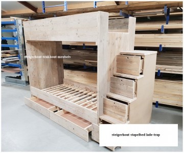 Steigerhout stapelbed trap lade voorbeeld n