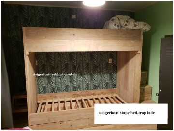 Steigerhout stapelbed trap lade voorbeeld1 n