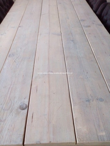 Steigerhout tafel detail greywash