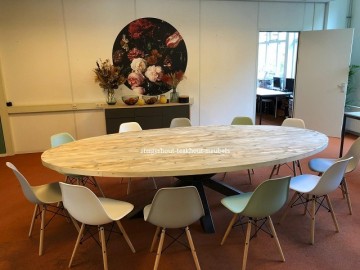Steigerhout tafel ovaal sfeer 1 n