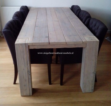 Steigerhout tafel poot in blad