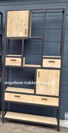 Steigerhout vakkenkast jeroen n