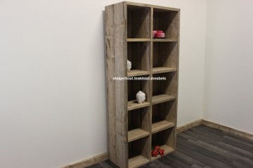 Steigerhout vakkenkast sfeer 1 n