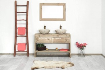 Steigerhouten badkamermeubel 6 met 2 lades sfeer n