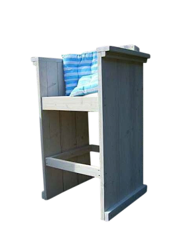 Steigerhouten barkruk m leuningen