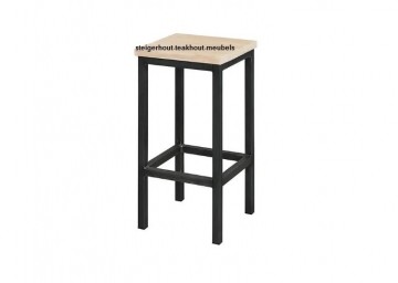 Steigerhouten barkruk metalen onderstel n 0