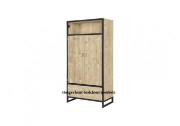 Steigerhouten kast deur lade industrieel opzij n