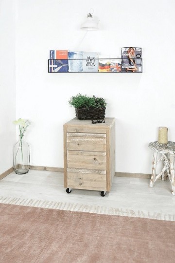 Steigerhouten ladeblok wielen n