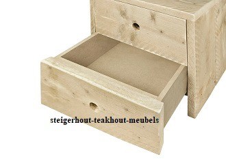 Steigerhouten nachtkastje 2laden open n