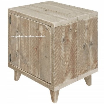 Steigerhouten nachtkastje retro wit n