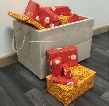 Steigerhouten opbergkist n