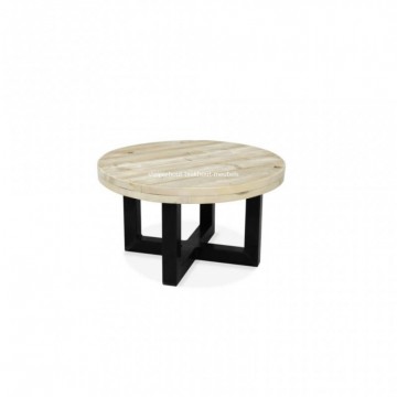 Steigerhouten salontafel rond dubbel u poot n