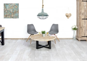 Steigerhouten salontafel rond dubbel u poot sfeer n