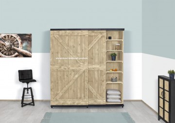 Steigerhouten schuifdeur kast industrieel n