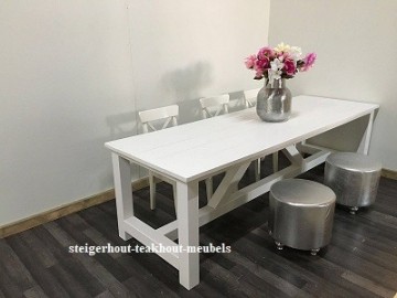 Steigerhouten tafel cross wit sfeer 2 n