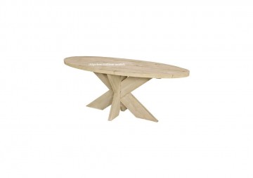 Steigerhouten tafel ovaal 1 n
