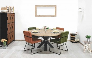 Steigerhouten tafel rond matrix n