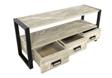 Steigerhouten tvmeubel bently open n