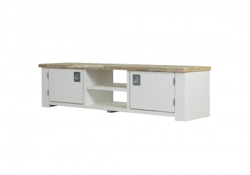 Steigerhouten tvmeubel miranda wit n