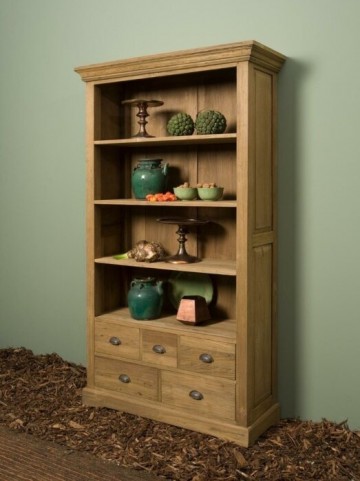 Teak boekenkast 111x40x191