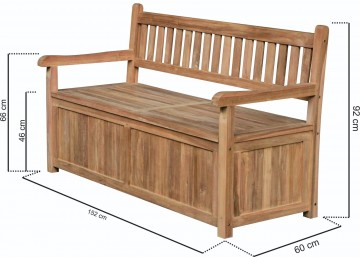 Teak klepbank maat
