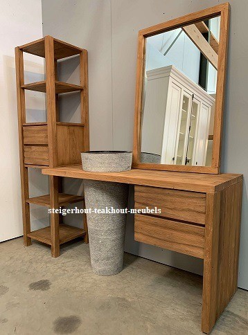 Teakhout badkamermeubel opzij n