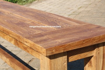 Teakhout bank zonder leuningen kasar mad detail n
