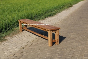 Teakhout bank zonder leuningen kasar mad opzij n