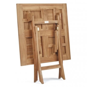 Teakhout bistro klaptafel rondvierkant ingeklapd