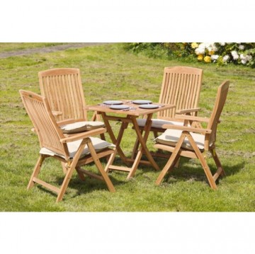 Teakhout bistro klaptafel vierkant sfeer