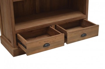 Teakhout boekenkast 2laden 100 40 200