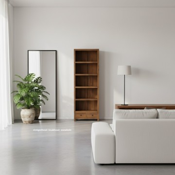 Teakhout boekenkast modern j12 2laden sfeer n