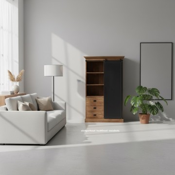 Teakhout boekenkast sfeer 142 40 220 j1 n