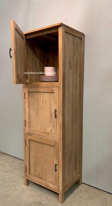 Teakhout boekenkast smal 1 n