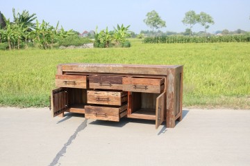 Teakhout dressoir 2 andre open n