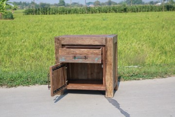 Teakhout kast klein andre mixwood open