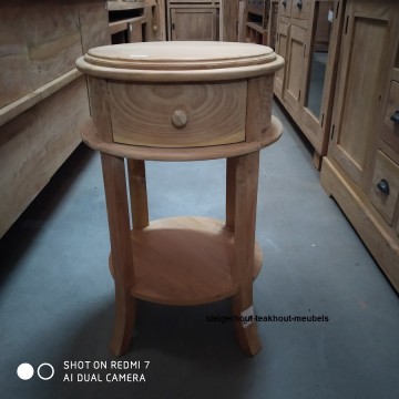 Teakhout ladenkast 1 rond magazijn n