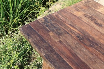 Teakhout salontafel andre mixwood detail